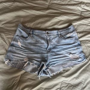 aerie size L women’s elastic jean shorts